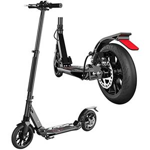 Scooters Monopattino Adulti Calcio for Adulti Scooter con Grandi Ruote Sospensione Doppia Pieghevole Commuter Scooter con Disco Freno a Mano Supporti 220lbs Non elettrici LQHZWYC