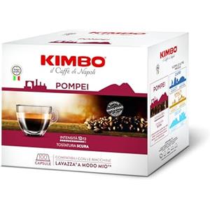 Kimbo 100 Capsule KIMBO Caffè Espresso Le Meraviglie del Gusto - Miscela POMPEI - compatibili con macchine sistema Lavazza a Modo mio