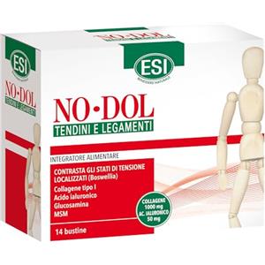 NODOL ESI - No-Dol Tendini e Legamenti, Integratore Alimentare con Collagene, Acido Ialuronico e Boswellia, Contrasta Tensioni Localizzate e Contribuisce alla Formazione di Cartilagine, 14 Bustine