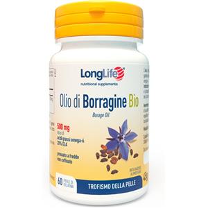 LongLife Olio di Borragine Bio 500 mg - Integratore per Pelle e Articolazioni, 60 Perle