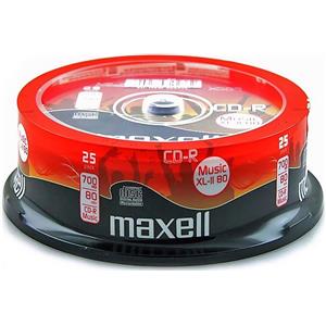 Maxell CD-R Audio 80 Minuti 700MB 48X - Confezione da 25 Pezzi