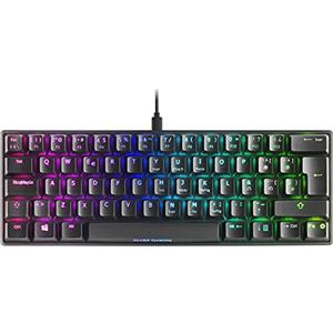 Mars Gaming MKMINIBES, Tastiera Meccanica Ultra-compatta, RGB Chroma, Switch OUTEMU PRO Blu, Nero, Lingua Spagnola