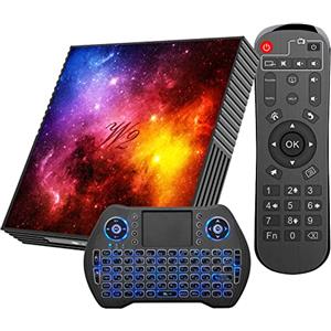 PINSTONE Android Smart TV Box 4gb RAM 64gb Rom Set Top Box Media Player Supporta video 3D 4K uhd con 2.4G/5G WiFi Bluetooth 4.2 integrato con Mini - Tastiera senza fili