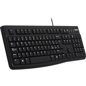 Logitech K120 Tastiera Cablata Business per Windows/Linux, USB, Tasti ‎Silenziosi, Anti Schizzi, Barra Spaziatrice Curva, ‎PC/Laptop, Layout Italiano ‎QWERTY