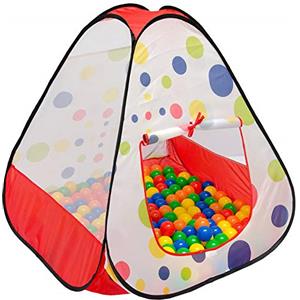 LittleTom Tenda Giocattolo 90x90x90cm casetta Pop-up Piscina di Palline a Pois