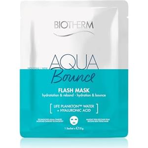 BIOTHERM Aquasource Aqua Bounce Mask, Maschera Viso Idratante con Acido Ialuronico e Life Plankton, Per Pelli Secche e Disidratate, Azione Idratante e Rimpolpante, 31 gr