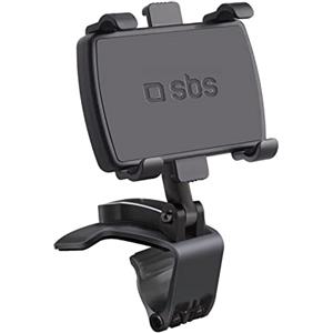 SBS Supporto Multiuso Universale per Cellulari, Portacellulare da Auto per Cruscotto, Aletta Parasole e Specchetto Retrovisore, Adatto a Smartphone Fino A 7