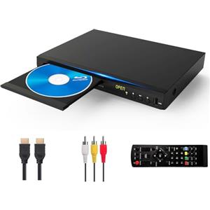 WIITHINK Lettore DVD Blu-ray, Lettore Multimediale per Film e Musica Dolby Audio, Full HD 1080P, lettore Blu-Ray con HDMI/AV/Coassiale, Blu-ray Disc per regione B/2