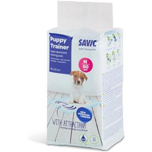 Savic Tappetini Igienici Puppy Trainer Medium - 50 pz, L 45 x P 30 cm, Facili da Pulire