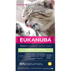 Eukanuba Crocchette per Gatti Adult Hairball Control - 2 kg, Controllo Boli di Pelo, Nutrizione Completa