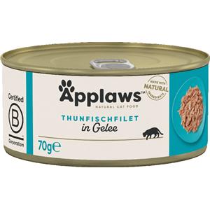 Applaws Alimento Umido per Gatti in Jelly - Tonno Naturale 6 x 70 g, Senza Additivi e Conservanti