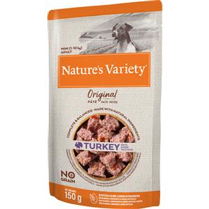 Nature's Variety Original Paté No Grain Mini Adult con Tacchino - 8 x 150 g, Ingredienti Naturali e Senza Conservanti