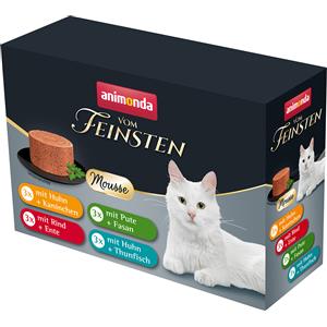 Animonda Vom Feinsten Mousse Cibo Umido per Gatti Adulti - Varietà di Pollo, Coniglio, Tacchino, Fagiano, Manzo, Anatra e Tonno, Senza Zucchero, 12 x 85 g