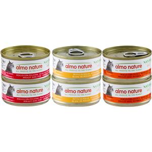 Almo Nature HFC Natural - Alimento Umido per Gatti con Carne e Pesce Fresco - Confezione da 6 x 70 g