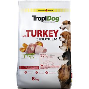 Tropidog Premium Adult Small - Alimento Secco per Cani con Tacchino e Riso, 8 kg