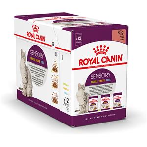 Royal Canin Sensory Cibo Umido per Gatti - Bocconcini in Salsa, Stimolazione Sensoriale, Confezione Mista (12 x 85 g)