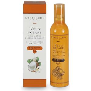 L'Erbolario Velo Solare per Capelli SPF 10 con Monoi e Olio di Cocco - Olio Protettivo 100 ml