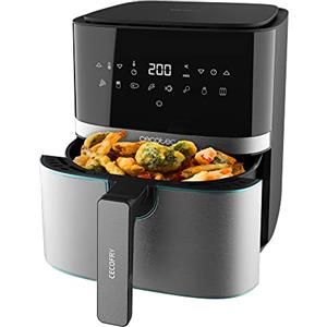 Cecotec Friggitrice ad Aria calda 5,5 L Cecofry Full Inox Pro 5500. 1700 W, Compatta e Digitale, Friggitrice dietetica in Acciaio inox, senza Olio, Tecnologia PerfectCook, Termostato