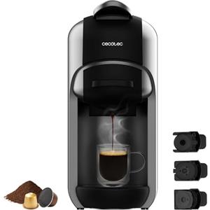 Cecotec Macchina da Caffè Espresso FreeStyle Compact. Potenza 1450 W, ThermoBlock, Design elegante e compatto, Pompa di pressione ForceAroma 19 bar, Serbatoio d'acqua 600 ml, Spegnimento automatico