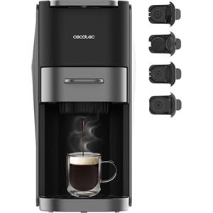 Cecotec Macchina per Caffè Espresso - Macchina Caffè a Capsule Freestyle Compact Dark. Potenza 1200W, Pompa 20Bar, Compatibile con Dolce Gusto, Nespresso e Altro, Serbatoio da 700 ml, Design Elegante