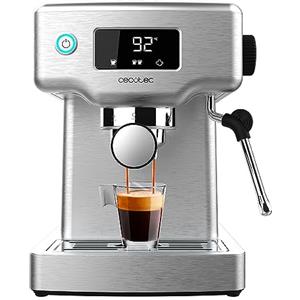 Cecotec Macchina da Caffè Espresso Power Espresso 20 Barista Compact 1465 W, Thermoblock, 20 bar, vaporizzatore, 2 tazze di caffè, serbatoio dell'acqua rimovibile da 1,8 litri, vassoio riscaldante