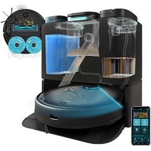 Cecotec Robot aspirapolvere e lavapavimenti Conga 11090 Spin Revolution Home&Wash, Base Autovuoto, Aautolavaggio e asciugatura dei mop. Navigazione laser ultrasonica, Motore di aspirazione 5000 Pa.