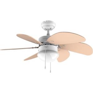 Cecotec Ventilatore da soffitto EnergySilence 3600 Vision Orange, 50 W, diametro 92 cm, lampada, 3 velocità, 6 pale reversibili, funzione estate/inverno, interruttore a catena, bianco/arancione