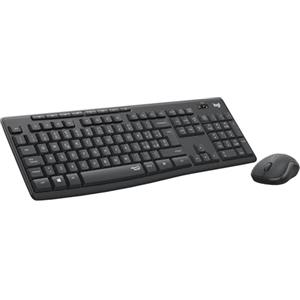 Logitech MK295 Silent Wireless Combo tastiera e mouse con tecnologia SilentTouch, tastierino numerico, tracciamento ottico avanzato, wireless senza ritardi, 90% di rumore in meno - Grafite