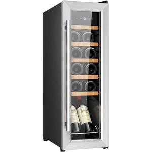 Cecotec Grandsommelier Bolero 1250 Coolwood Compressor, 12 bottiglie di capacità, illuminazione a LED, temperatura regolabile: tra 8 e 18 °C, display LED touch,