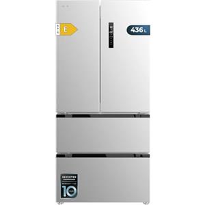 Cecotec Frigorifero Porta Francese Bolero CoolMarket FD 463 Inox E. 463L, Total No Frost, Compressore Inverter Plus, Fast Cooling, Fast Freezing, Multi Airflow, Classe E, 83.6x63.6x183cm