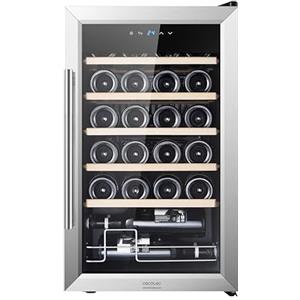 Cecotec Enoteca 24 Bottiglie - Frigorifero per Vini Bolero GrandSommelier 2450 Inox Compressor. Temperatura regolabile di 5-18 °C, alte prestazioni, funzionamento silenzioso e senza vibrazioni