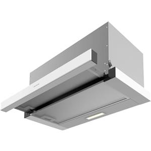 Cecotec Cappa Cucina Telescopica Flux Tlm 603500 White A. Motore da 70 W, potenza di aspirazione 350 m3/h, controllo meccanico, 2 livelli di potenza, luce e filtro al carbone, finitura bianca