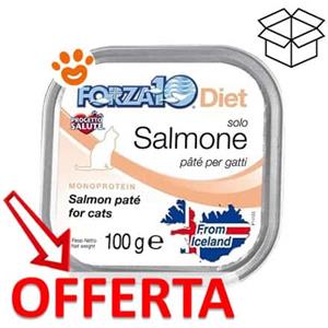 Forza10 Cat Solo Diet Salmone - Vaschetta Da 100 Gr - CONFEZIONE RISPARMIO