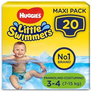 Huggies Little Swimmers Pannolini Taglia 3-4 (7-15 kg), Pannolino costumino, Design Disney, 20 Pz