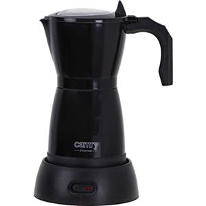 CAMRY - Caffettiera elettrica nera da 300 ml - Caffettiera per 6 tazze da caffè - Macchina da caffè da campeggio piccola - Macchina da caffè da viaggio - Macchina da caffè a pressione - Base girevole