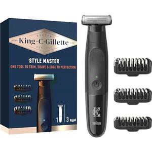 King C. Gillette Style Master, REGOLABARBA Uomo Senza Fili Per REGOLARE, RIFINIRE e RADERE La Barba Incolta Con Lama 4D E 3 Pettini Da 1, 3, 5 mm, IDEA REGALO UOMO