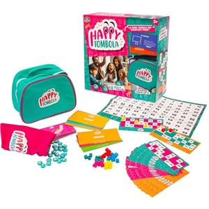 Giochi Preziosi Happy Tombola, Tombola Classica Rinnovata con 100 Carnet Premi Già Inclusi, con Tabellone, Cartelle, Numeri e Timbri Cancellabili, Adatta a Tutte le Età
