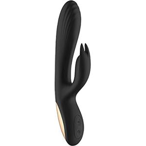Fritosy Dildo giocattolo del sesso del vibratore coniglio per donne, 10 modalità di vibratori di frequenza Dildo giocattolo sesso in silicone, stimolatore clitorideo impermeabile Vibratori anali Nero