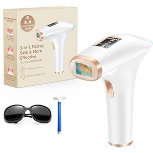 Duuous IPL Epilatore Luce Pulsata con 9 Livelli di Energia & 3 Funzioni HR/SC/RA, 999.999 Impulsi di Luce Laser per Uomini, Donne, Viso, Ascelle, Gambe, Corpo