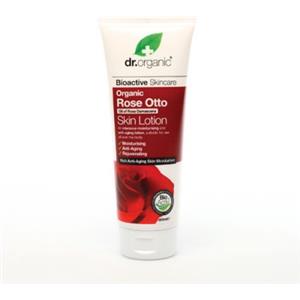 Dr. Organic Lozione per il Corpo Rose Otto 200ml - Idratante e Anti-invecchiamento con Olio Essenziale di Rosa