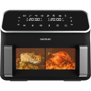 Cecotec Friggitrice Digitale ad Aria 9L con Finestra Cecofry Panoramic 9000. Air Fryer 2700W, Parete Divisoria Mobile, Doppia Temperatura, 80-200 ºc, 8 Modalità, Pannello a Sfioramento Multifunzione