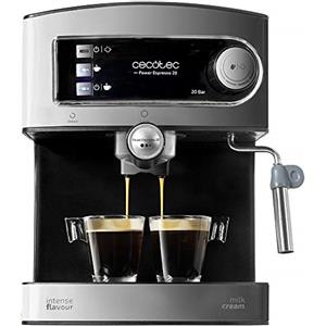 Cecotec Macchina da caffè Power Espresso 20. Capàcità 1,5 L, 20 bar, doppia uscita, vaporizzatore, acciaio inossidabile, scaldatazze, 850 W