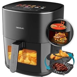 Cecotec Friggitrice ad Aria 6.5 Litri - Air Fryer Cecofry&Grill Duoheat 6500. 2200W, Dietetica e Digitale, Finestra, Piastra, Grill, Doppia Resistenza, Temperatura Regolabile 40-200°C, 12 Menu