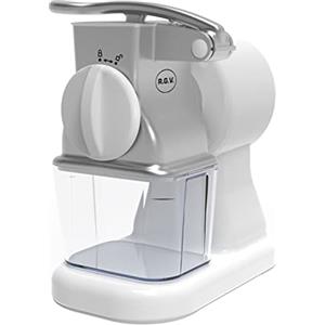 RGV Robusta Junior grattugia elettrica per formaggio, Rullo in Acciaio Inox, Tramoggia in Alluminio, Contenitore Estraibile con Coperchio Salvafreschezza, 150 W