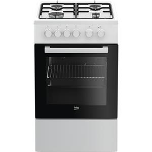 Beko - FSS52020DW - Cucina 50x60, Forno Elettrico Statico + Piano con 4 bruciatori a gas e griglie a piattina, Classe A, Controllo Meccanico, Colore Bianco, Dimensioni HxLxP: 85,0 x 50,0 x 60,0