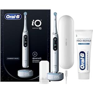 Oral-B Spazzolino Elettrico Ricaricabile iO 10 Bianco,1 Testina, 1 Custodia Da Viaggio ricaricabile, 1 Caricatore iO Sense + Dentifricio Gengive & Smalto Pro-Repair Classico 75m