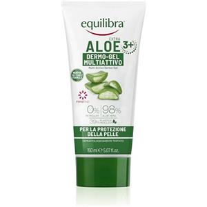 equilibra Corpo, Aloe Dermo-Gel, Gel Lenitivo a Base di Aloe Vera, Crema Corpo per Arrossamenti, Sollievo Dopo Sole, Post Depilazione o Rasatura, Rossori Gengive, Piedi Stanchi, 150 ml