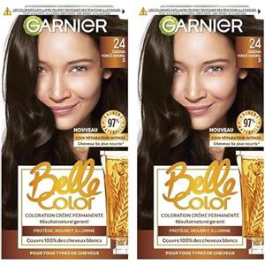 Garnier Belle Color - Colorazione permanente castano - 24 castano scuro naturale (Confezione da 2)