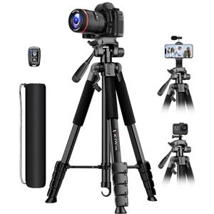 Victiv 170cm Treppiede Fotocamera, Cavalletto Fotografico per Sony Nikon Canon Reflex, Treppiede Smartphone con Supporto Telefonico e Telecomando Wireless, Cavalletto per Smartphone iPhone Treppiedi