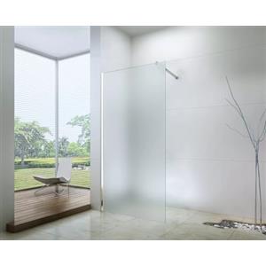 GT-LUX PARETE PORTA FISSA WALK IN BOX DOCCIA IN VETRO OPACO SATINATO 8MM DA 78 A 120 CM REVERSIBILE ALTEZZA 190 CM BRACCIO FISSO 90CM TAGLIABILE (80x190 cm)